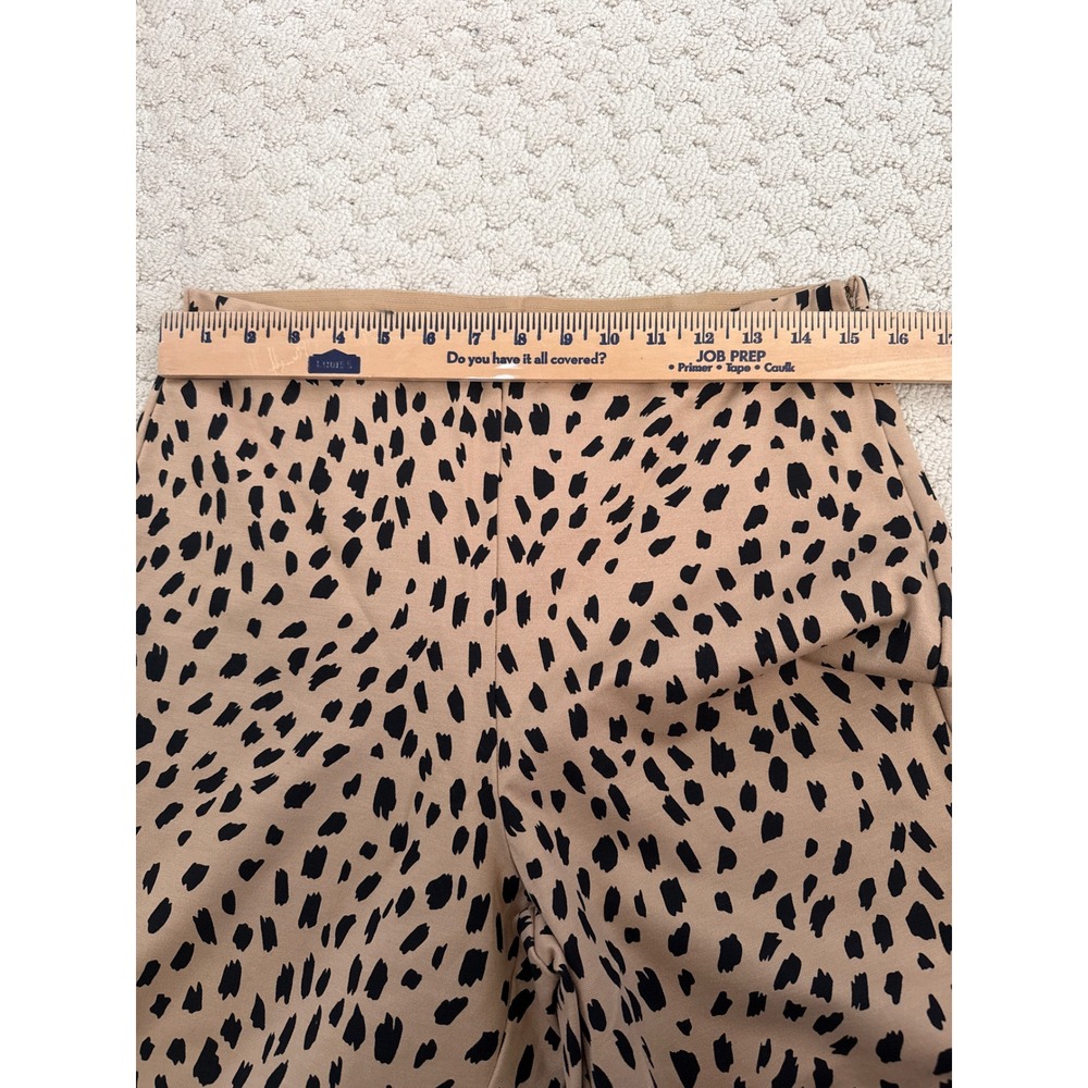 Crown & Ivy Tan Black Animal Brushstroke Print Wide Leg Cropped Pants Size 14 - Picture 3 of 5